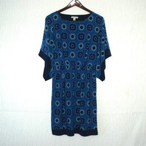 D B Established 1952 Blue Geometric Kimono Style Dress